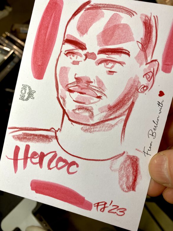 Illustration eines jungen Mannes in rot