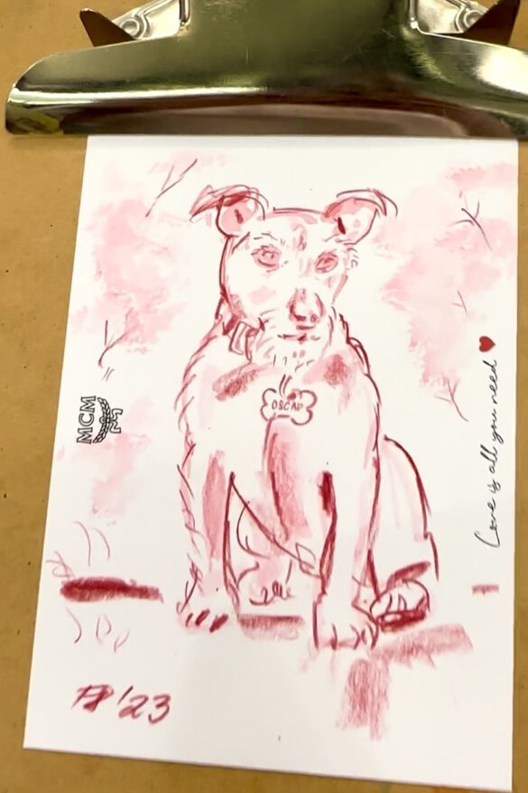 Illustration eines Terriers in rot