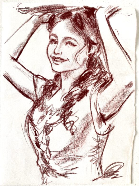 Zeichnung einer jungen Frau