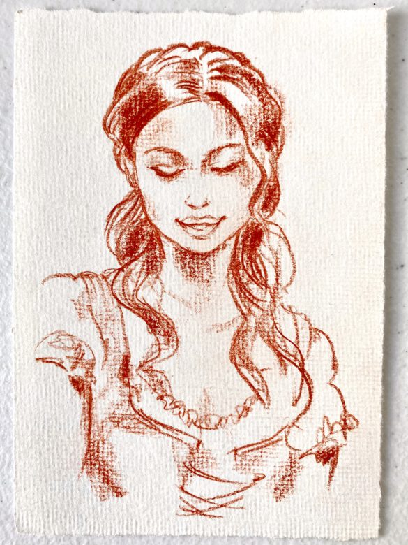 Zeichnung einer jungen Frau