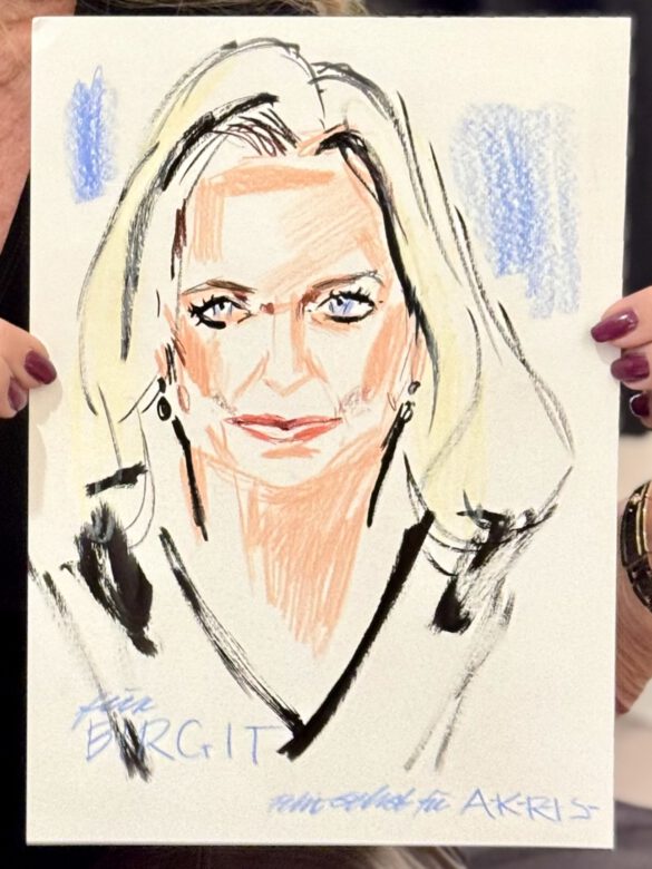 Live Event Illustration: Portraitzeichnung einer blonden Dame von Felix Scholz Illustration